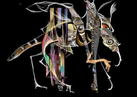 Abstract insect, on black Stock Illustration