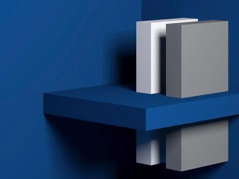 Abstract installation of boxes, computer graphic background. 3d render Stock Illustration