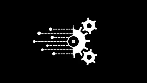 Abstract Integrated Electronics and Mechanical Cogwheel Graphic Stock Footage 344033571