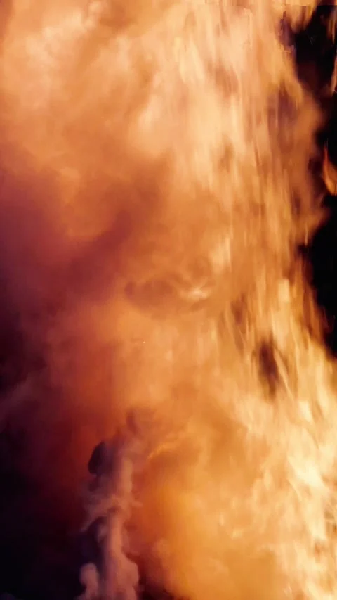 Abstract Intense Fire Flames and Thick Smoke Texture Background Stock Footage 329764831
