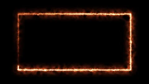 Abstract intense glowing fire flame border Stock Footage 337874019
