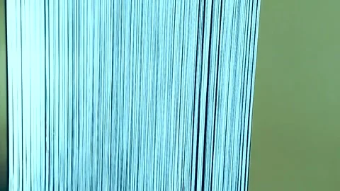 Abstract interactive installation liquid blinds vertical light lines soft glow s Stock Footage 326210019