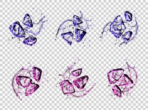 Abstract of interconnected brain hemispheres in purple and blue hues transparent Stock Illustration