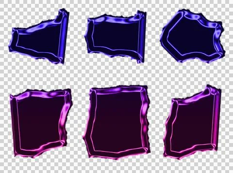 Abstract of interconnected glowing blue and purple lines and shapes on dark Stock Illustration