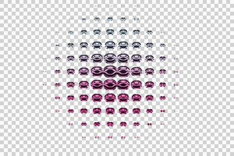 Abstract of interconnected glowing nodes and lines in purple and pink on black イラスト素材
