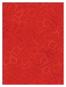 Abstract interconnected loops on vibrant red background texture. Stock-Illustration