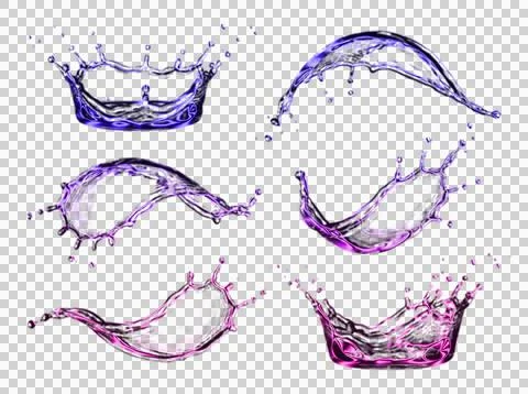 Abstract of interconnected neural pathways in purple and blue hues transparent Stock-Illustration