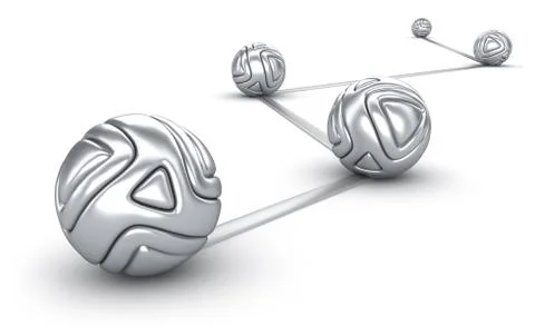 Abstract interconnected silver balls background Stock Illustration