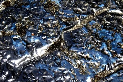 Abstract interesting chrome and paint bubble background Stock Photos