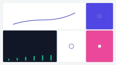 Abstract interface elements featuring a rising curve and colorful control box Vídeo Stock 336263352