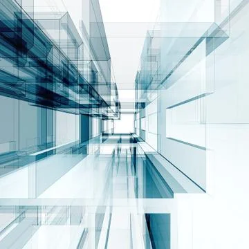 Abstract interior 3d Stock Illustration