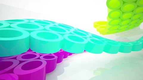 Abstract interior of an array of colored rings. Stock-Footage 62825170