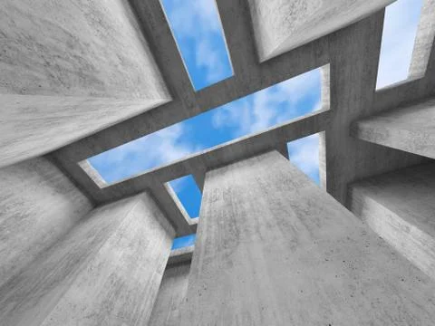 Abstract interior background, 3d wide angle Stock Illustration