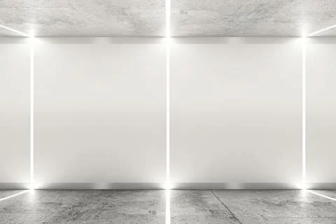 Abstract interior background, white wall and LED stripes Stock Illustration