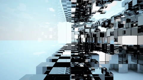 An abstract interior (box of different materials) 3D rendering Vidéo 52378982