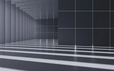 Abstract interior building, 3d rendering. Stock Illustration