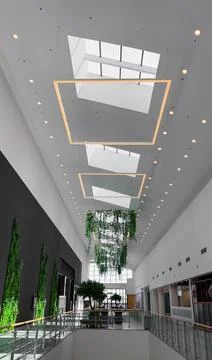Abstract interior design inside modern building. Stock Photos