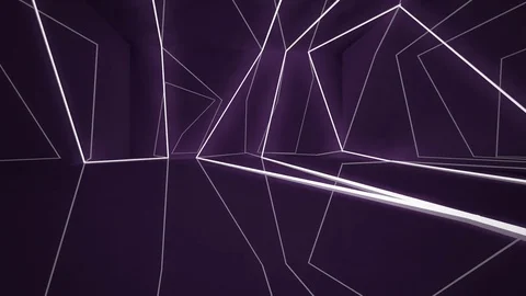 Abstract interior of the future in a minimalist style with violet sculpture. Stock Footage 83386423