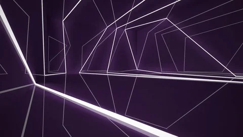 Abstract interior of the future in a minimalist style with violet sculpture. Vidéo 83386490