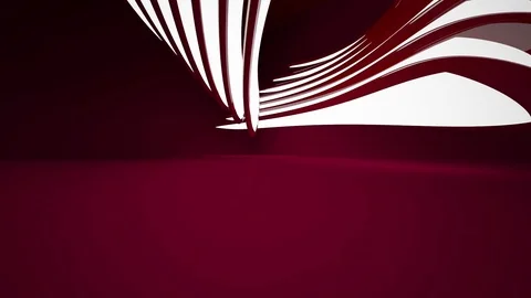 Abstract interior of the future in a minimalist style with red sculpture and wat 動画素材 84254048