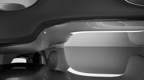 Abstract interior with glossy black sculpture Видео 49069744