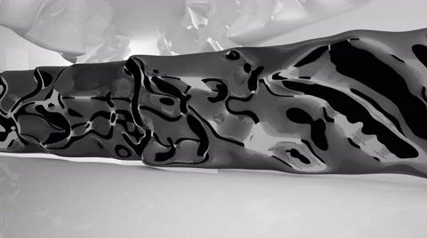 Abstract interior with glossy black sculpture. Stock Footage 63388674