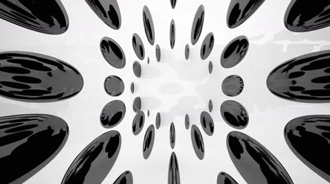 Abstract interior with glossy black sculpture. Video stock 65453456