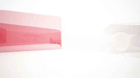 Abstract interior with glossy red sculpture. 3D rendering. animation Видео 56195307