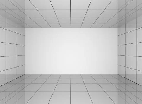 Abstract interior in room with blank wall Stock Illustration