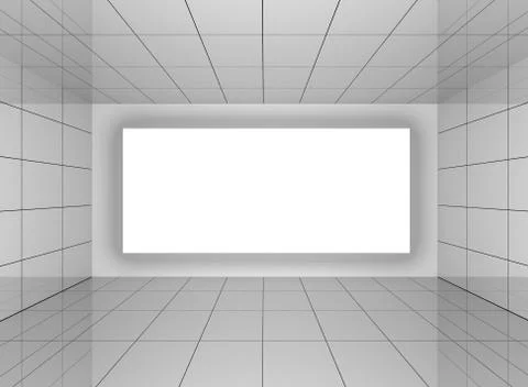 Abstract interior in room with blank wall Stock Illustration
