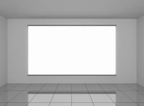 Abstract interior in room with blank wall Stock Illustration