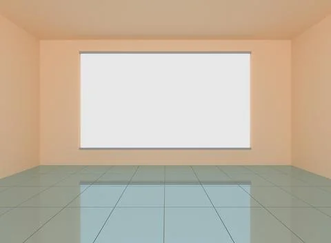 Abstract interior in room with blank wall Stock Illustration