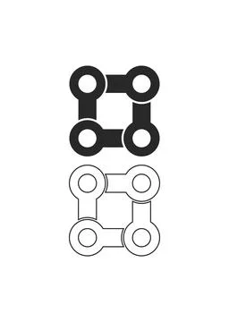 Abstract Interlocking Chain Link Geometric Icon Stock Illustration