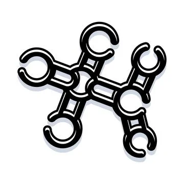 Abstract interlocking chain link system connection イラスト素材