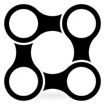 Abstract interlocking chain-like symbol. interlacing geometric element Stock Illustration