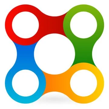 Abstract interlocking chain-like symbol. interlacing geometric element Stock Illustration