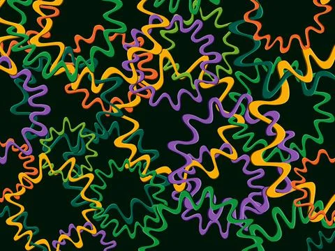 Abstract interlocking zigzag circles for backgrounds and wallpaper. Illustrazione stock