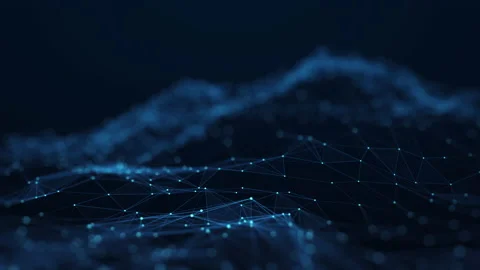 Abstract internet network technology concept of slow motion interconnected polyg Stock Footage 170049623