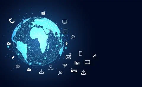 Abstract internet of things network technology infographic background concept Иллюстрация