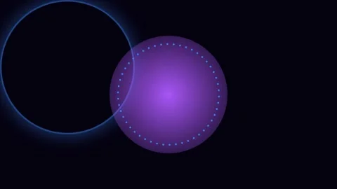 Abstract intersecting circles animation on black background Stock Footage 337501526