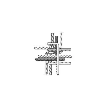 Abstract intersecting lines and circles graphic art with line art Illustrazione stock