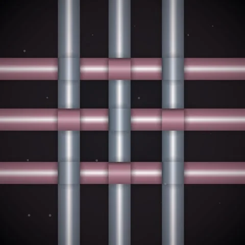 Abstract Intersecting Metallic Pipes, Geometric Pattern, Futuristic Industr.. Stock Footage 347810454