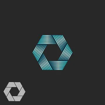 Abstract intersection blue gradient lines logo, endless loop geometric shape, Illustrazione stock