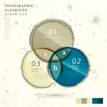 Abstract intersection circle chart infographics イラスト素材