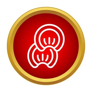 Abstract intertwined circles icon representing connection and unity Stock Illustration