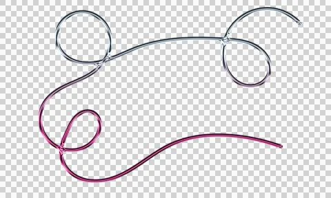 Abstract of intertwined multicolored ribbons on dark background transparent Stock Illustration