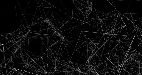 Abstract interweaving of dots, lines and faces diverge in a dynamic flow Stock Footage 327360338