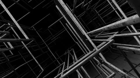 Abstract interweaving of pipes on a black background flips and forms a well Stock Footage 131393731