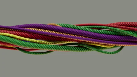 Abstract Interwoven Network of Vibrant Communication Wires Stock-Footage 311840833