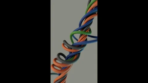 Abstract Interwoven Network of Vibrant Communication Wires Stock-Footage 311842120
